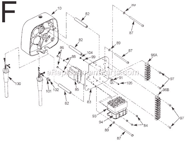 Page F Diagram and Parts List for 9561 SER JLC Milwaukee Hoist & Winch
