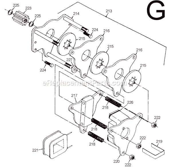 Page G Diagram and Parts List for 9562 SER 598 Milwaukee Hoist & Winch