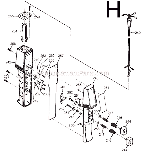 Page H Diagram and Parts List for 9566 SER 598 Milwaukee Hoist & Winch