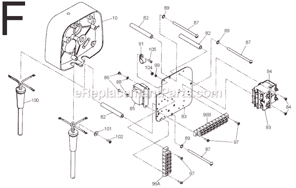 Page F Diagram and Parts List for 9567 SER 598 Milwaukee Hoist & Winch