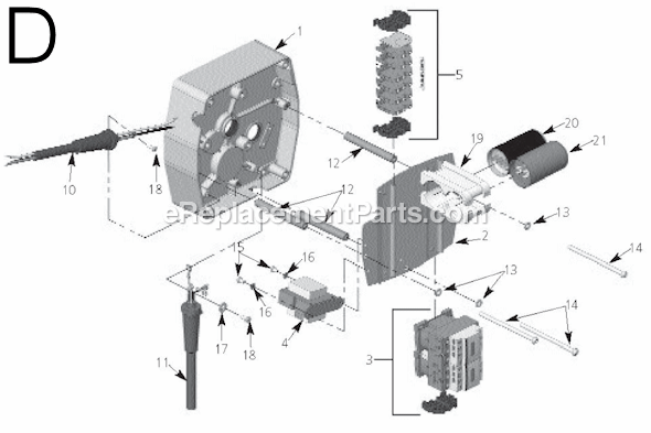 Page D Diagram and Parts List for 9567 SER MJLC Milwaukee Hoist & Winch