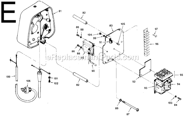 Page E Diagram and Parts List for 9570 SER 486 Milwaukee Hoist & Winch