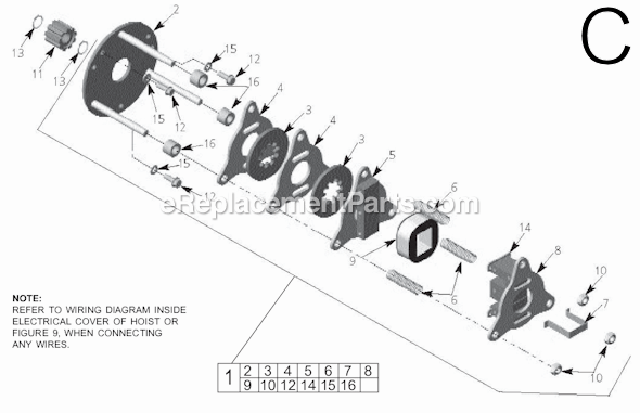 Page C Diagram and Parts List for 9571 SER MJLC Milwaukee Hoist & Winch