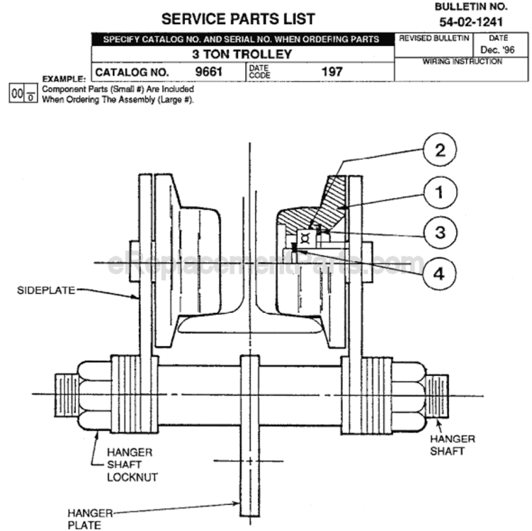 Page A Diagram and Parts List for 9661 SER 197 Milwaukee Hoist & Winch
