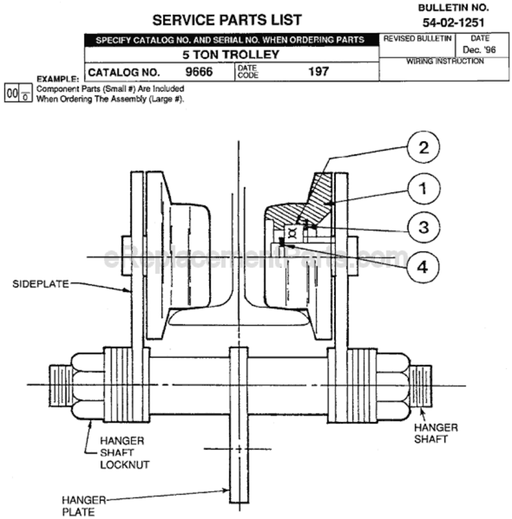 Page A Diagram and Parts List for 9666 SER 197 Milwaukee Hoist & Winch