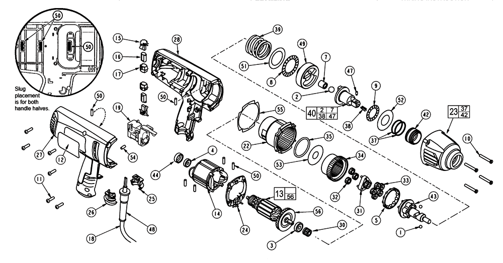 Fig-0 Diagram and Parts List for 9072-59 D74A Milwaukee Impact Driver