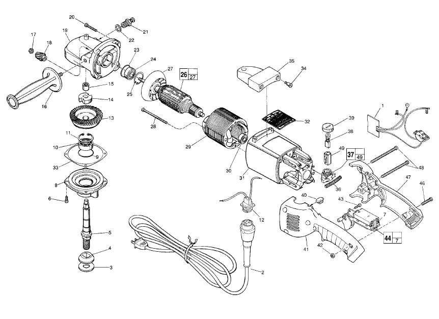 Fig-0 Diagram and Parts List for 6078  Milwaukee Sander Polisher