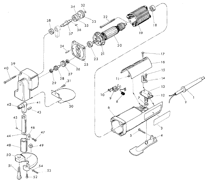 Fig-0 Diagram and Parts List for 6815  Milwaukee Nibbler & Shears