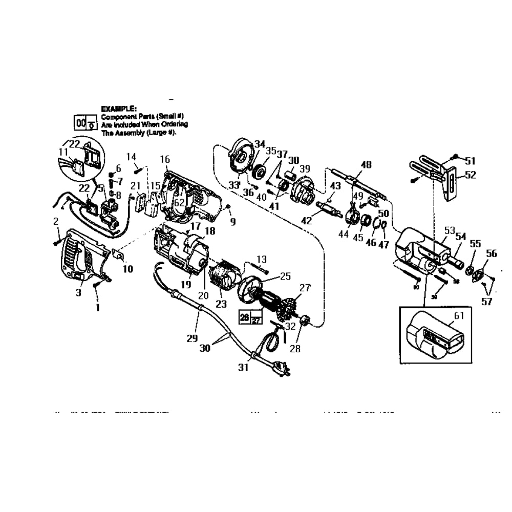 Unit Parts Diagram and Parts List for 6509TYPE808B  Milwaukee Reciprocating Saw