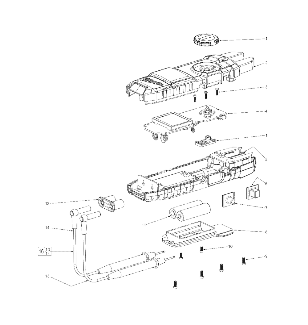 Open End Circuit Tester (Electrical Fork) Diagram and Parts List for 2205-20NST B84A Milwaukee Circular Saw