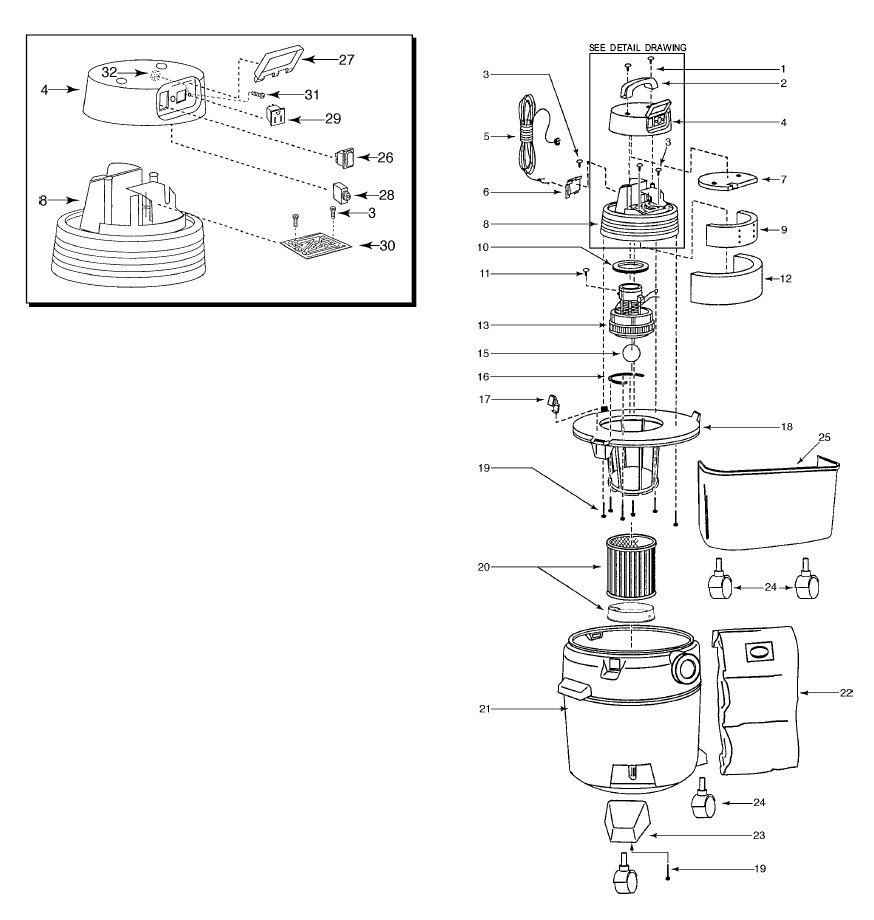 Fig-0 Diagram and Parts List for 8936-20  Milwaukee Leaf Blower / Vacuum