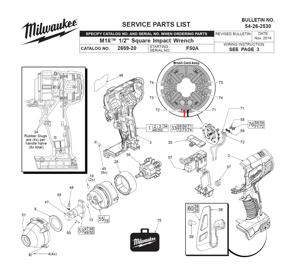 Fig-0 Diagram and Parts List for 2659-20 F50A Milwaukee Impact Driver