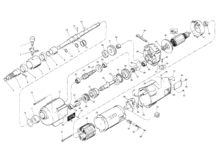 Fig-0 Diagram and Parts List for 4079  Milwaukee Drill