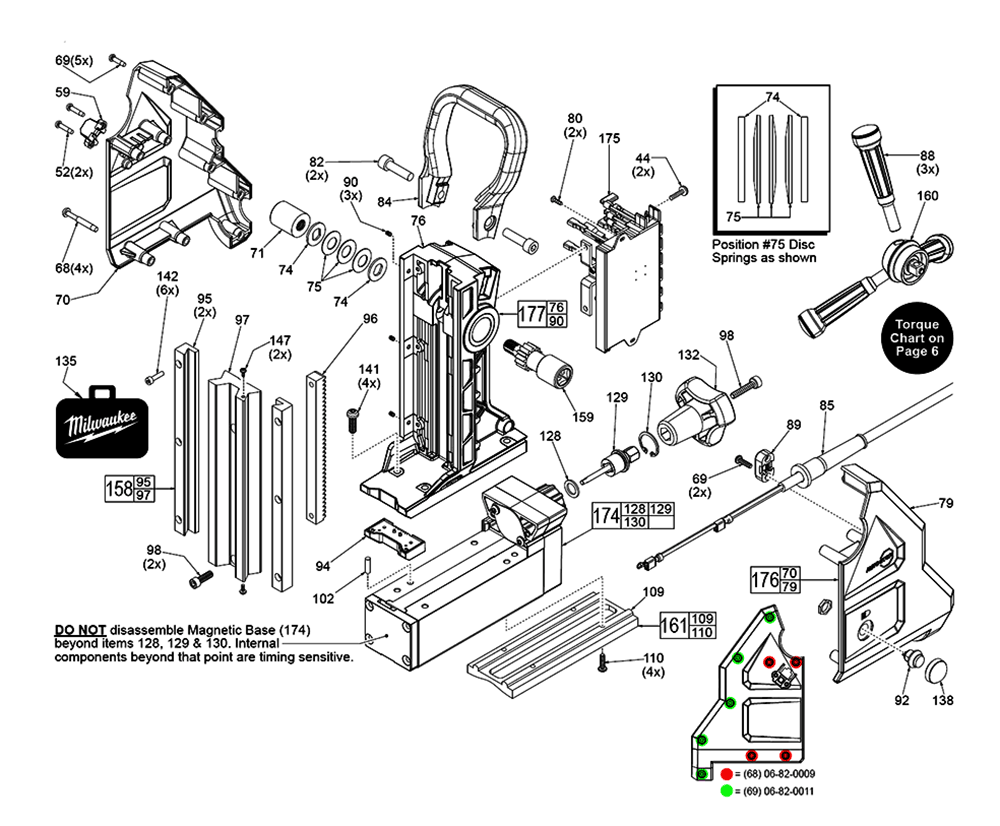 Fig-1 Diagram and Parts List for 4274-21 G85A Milwaukee Electric Drill