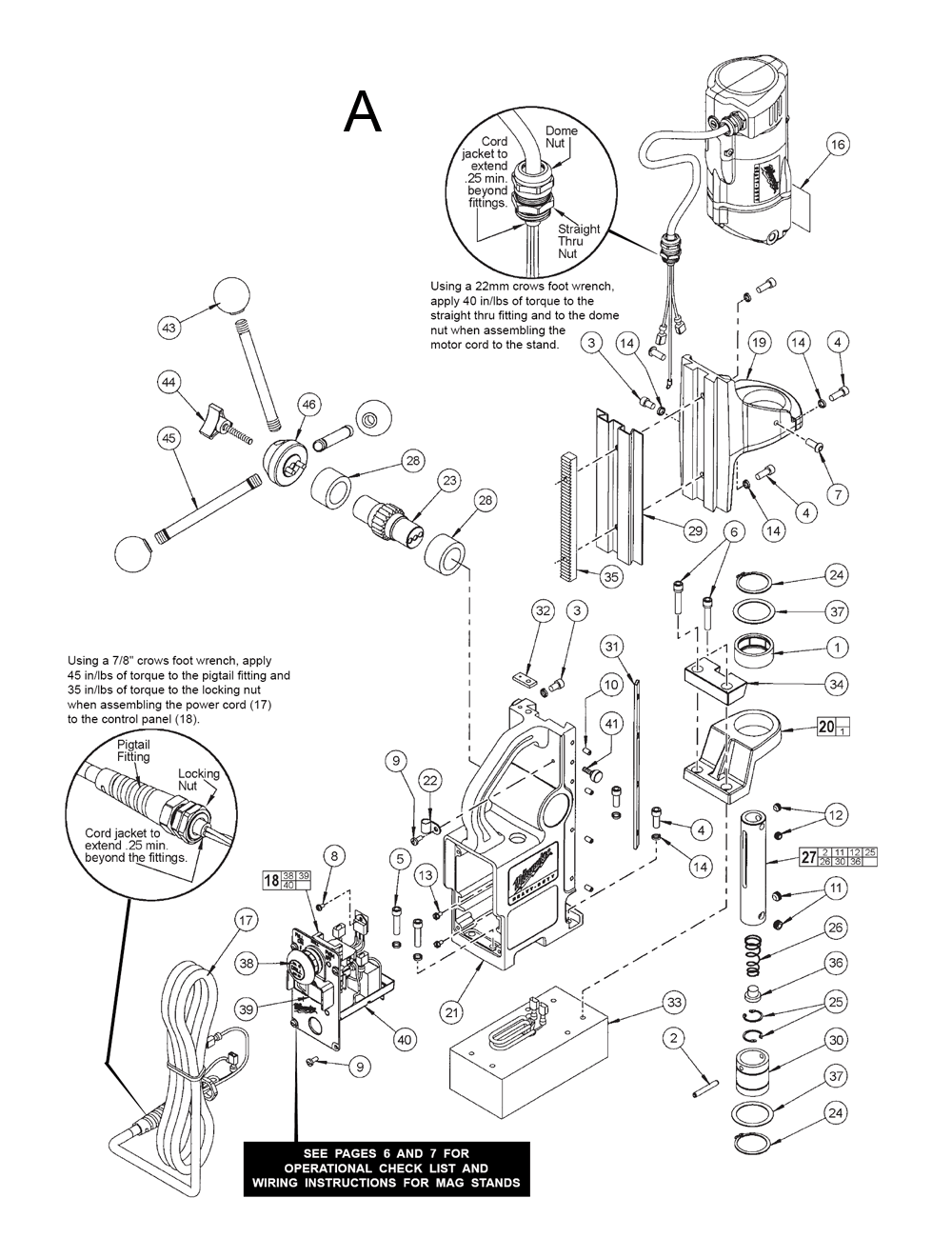 Fig-1 Diagram and Parts List for 4270-59 D84A Milwaukee Drill Press