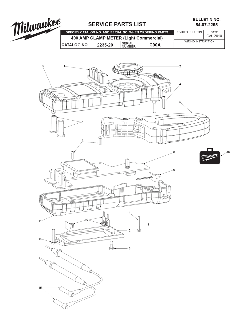 Fig-0 Diagram and Parts List for 2235-20 C90A Milwaukee Miscellaneous