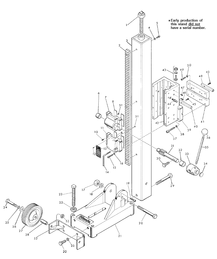Fig-0 Diagram and Parts List for 4125  Milwaukee Drill Press