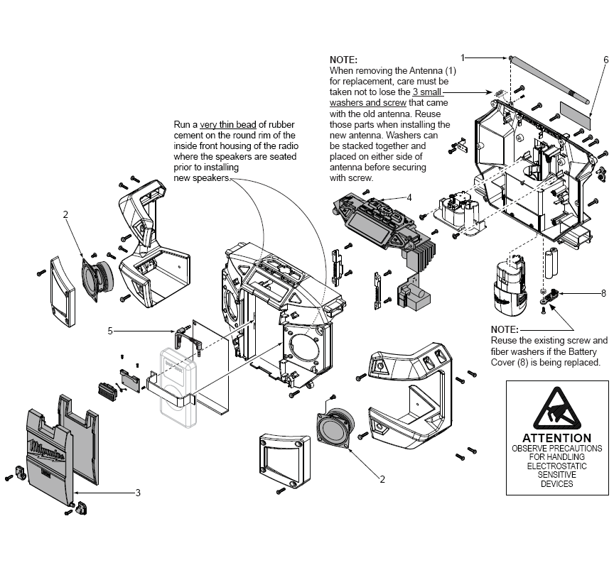 Fig-0 Diagram and Parts List for 2590-20  Milwaukee Radio