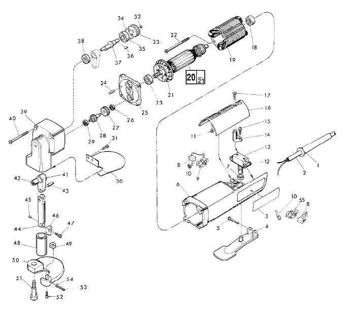 Fig-0 Diagram and Parts List for 6805  Milwaukee Nibbler & Shears