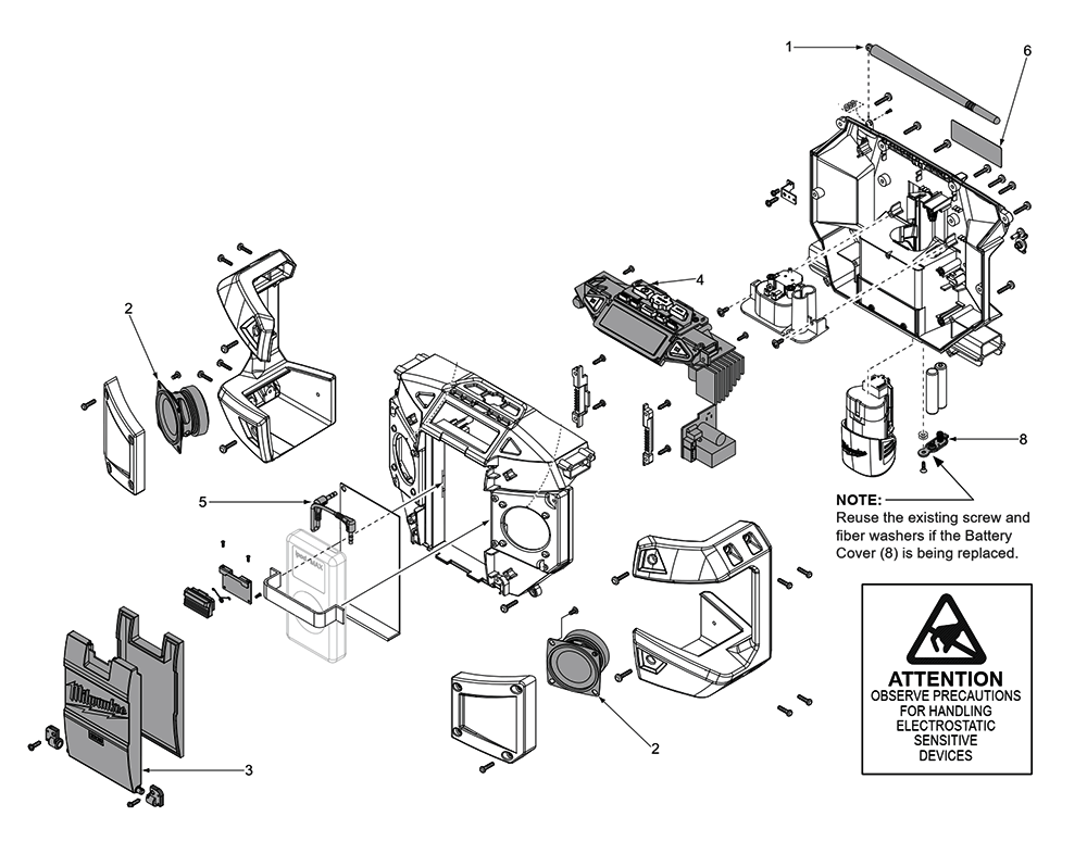 Fig-0 Diagram and Parts List for 2590-59 E14A Milwaukee Radio