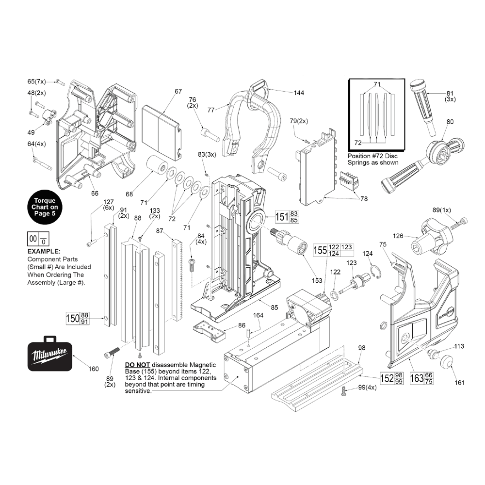 Fig-0 Diagram and Parts List for 2788-22 G57A Milwaukee Drill Press