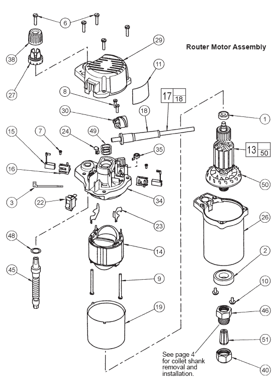 Fig-0 Diagram and Parts List for 5615-21  Milwaukee Router