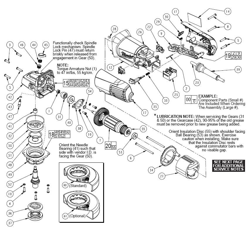 Fig-0 Diagram and Parts List for 6140-30  Milwaukee Angle Grinder