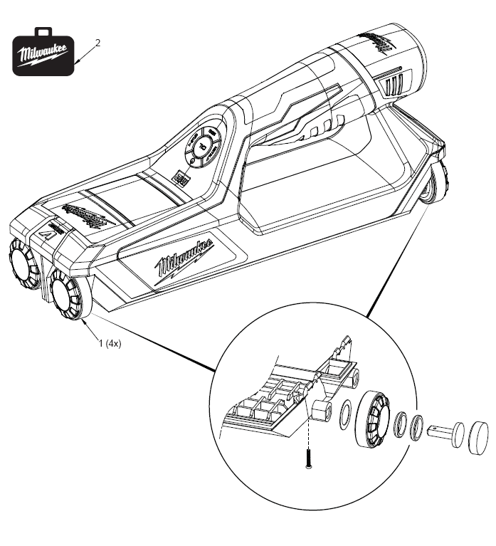 Fig-0 Diagram and Parts List for 2290-20  Milwaukee Miscellaneous
