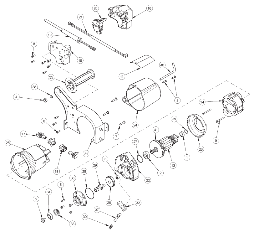 Fig-0 Diagram and Parts List for 6486-20  Milwaukee Saw