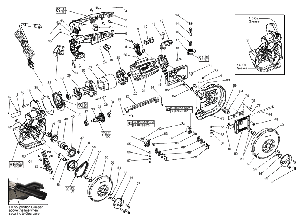 Fig-0 Diagram and Parts List for 6236N  Milwaukee Saw