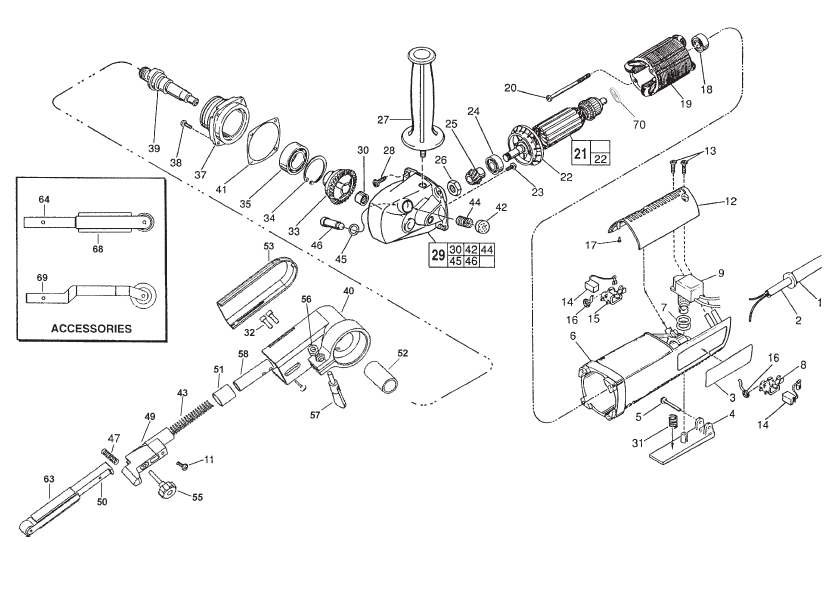 Fig-0 Diagram and Parts List for 6101-6  Milwaukee Sander Polisher
