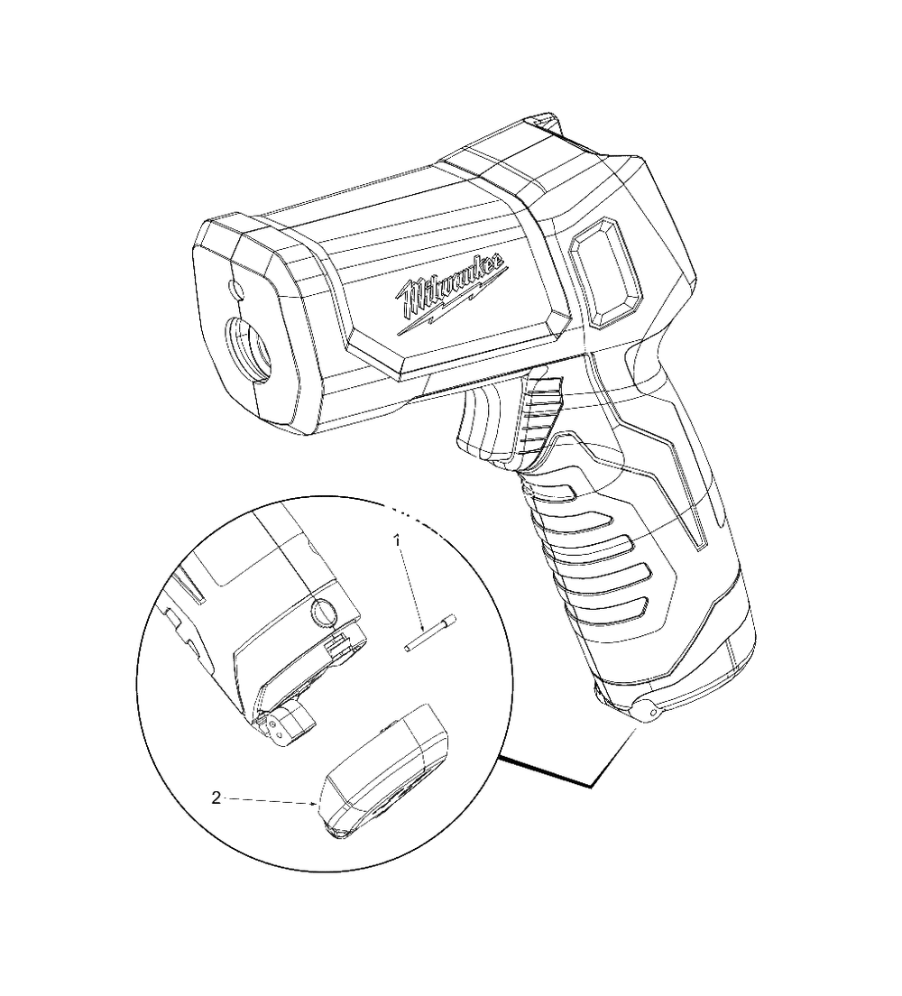 Ir Temp Gun (Alkaline) Diagram and Parts List for 2265-20NST C76A Milwaukee Heat Gun
