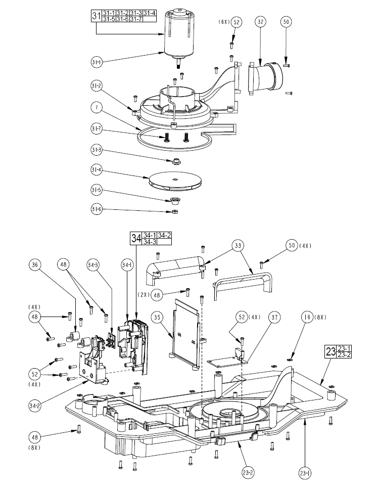 Fig-1 Diagram and Parts List for 0780-20  Milwaukee Leaf Blower / Vacuum