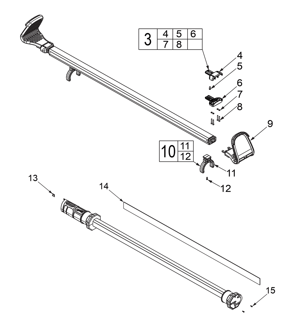 Fig-1 Diagram and Parts List for 2125-20 J03A Milwaukee Worklight & Flashlight