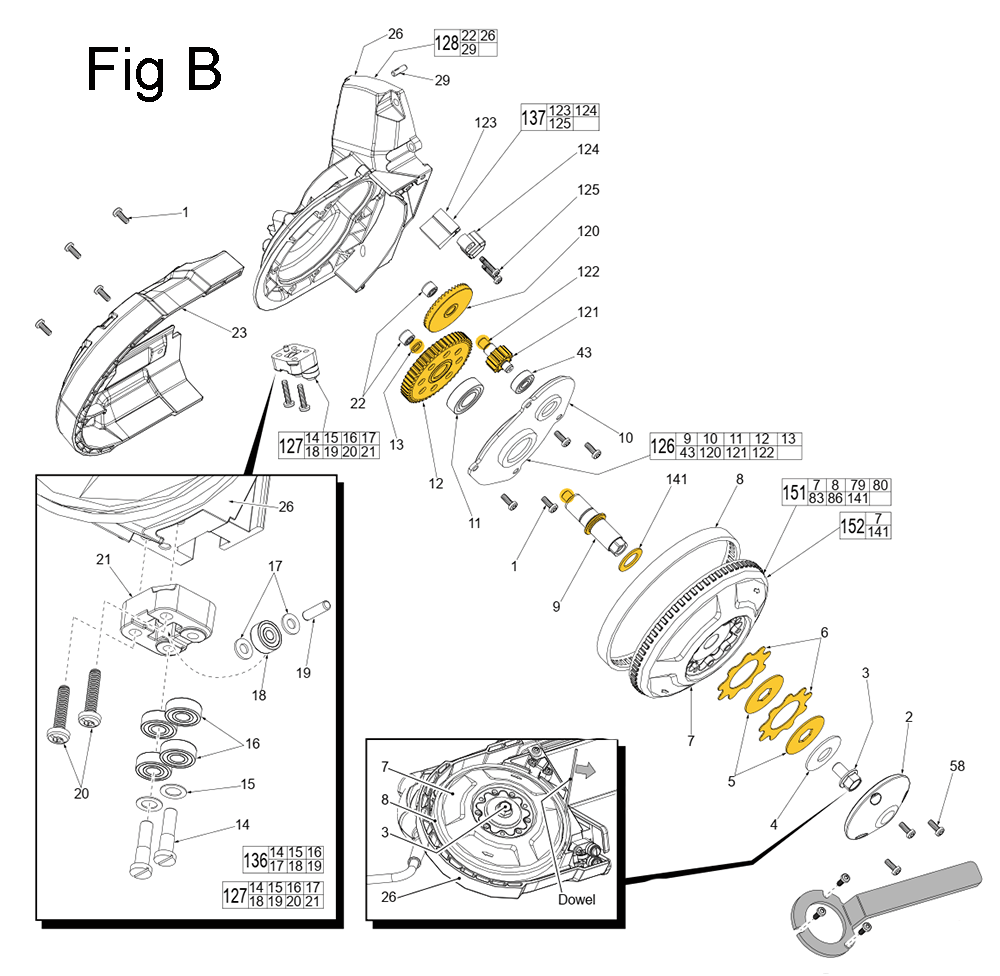 Fig-2 Diagram and Parts List for 6232-20 D51D Milwaukee Saw