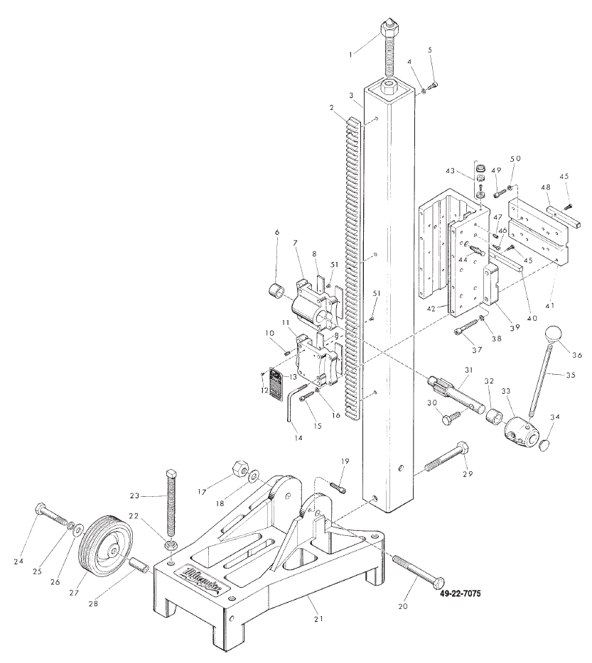 Fig-0 Diagram and Parts List for 4130  Milwaukee Drill Press