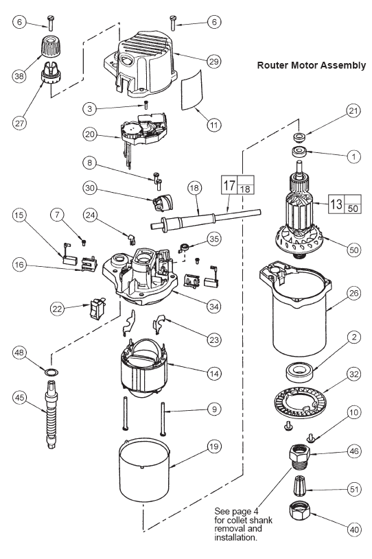 Fig-0 Diagram and Parts List for 5616-20  Milwaukee Router