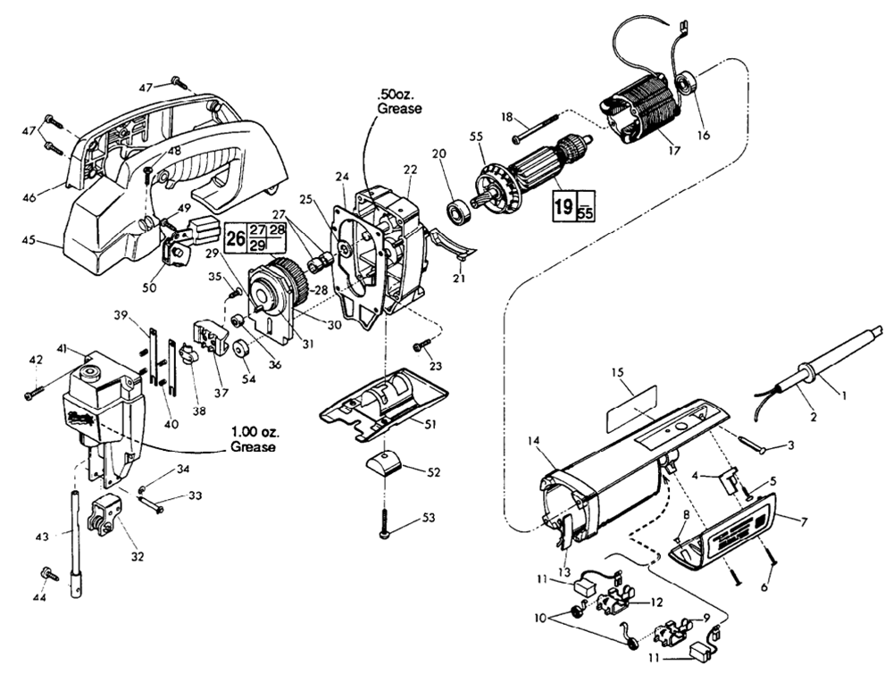 Fig-0 Diagram and Parts List for 6256-2 749A Milwaukee Saw