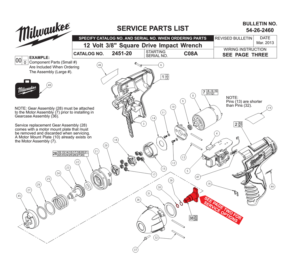 Fig-0 Diagram and Parts List for 2451-22 C08A Milwaukee Impact Driver