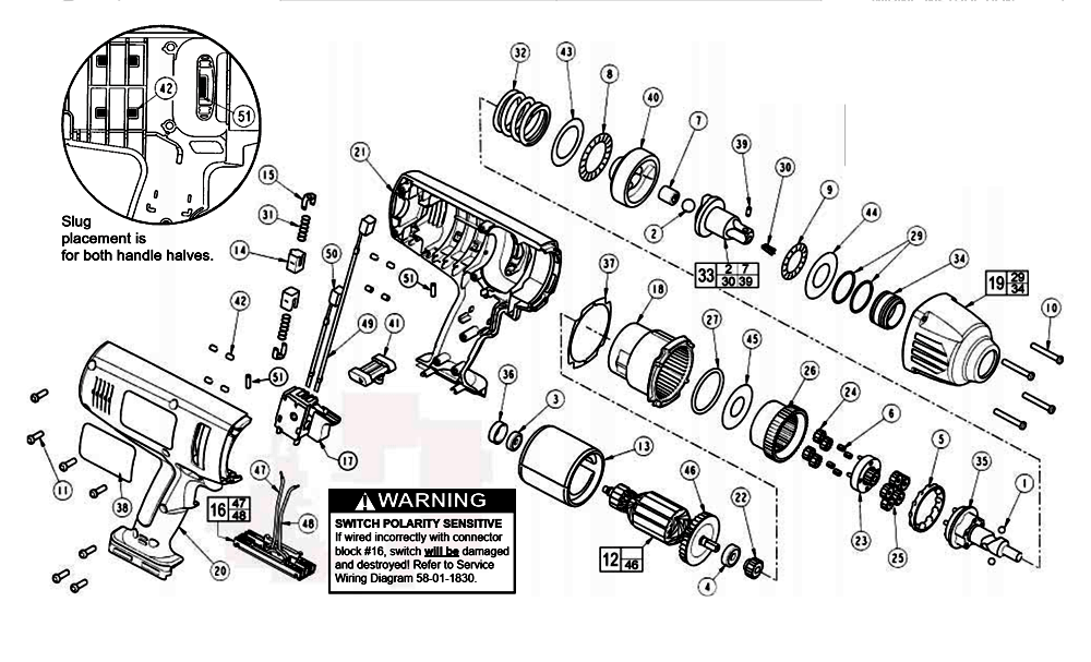 Fig-0 Diagram and Parts List for 9079-50 241A Milwaukee Impact Driver