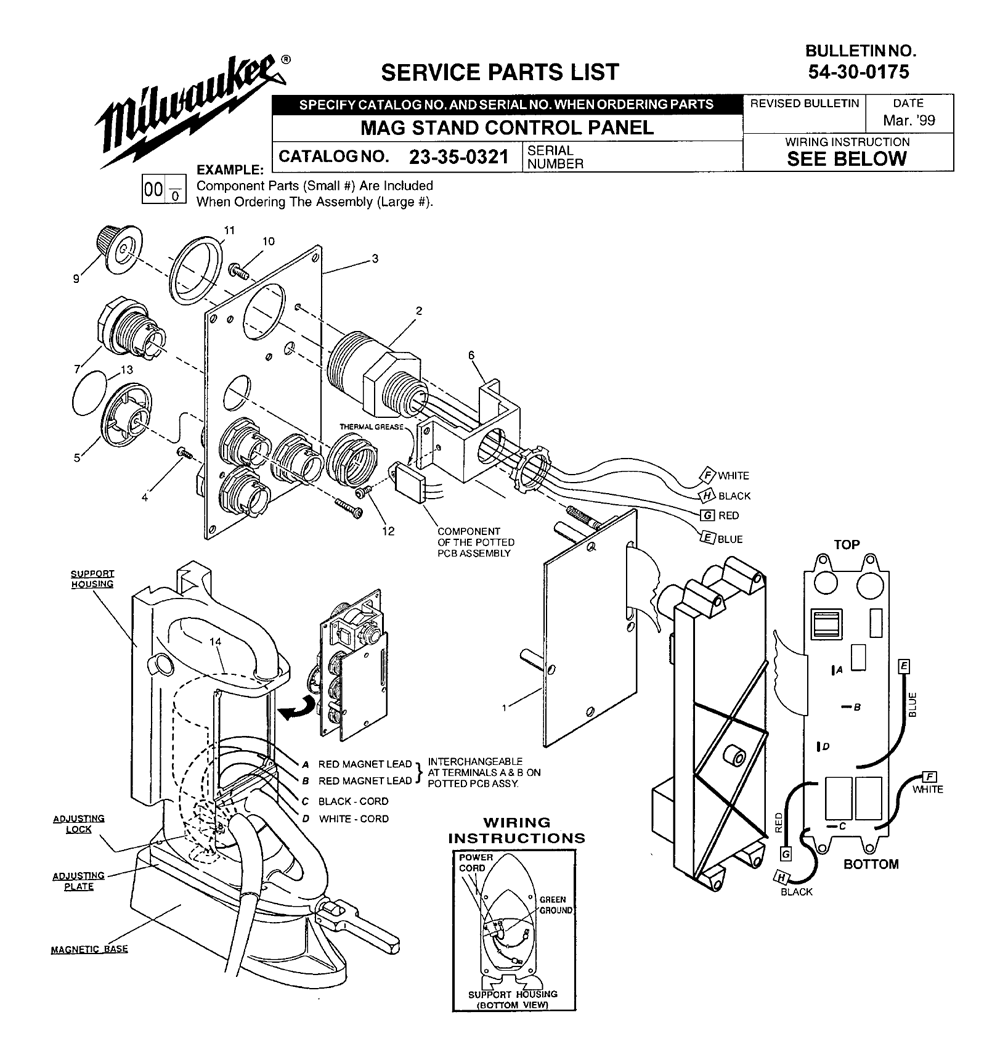 Fig-0 Diagram and Parts List for 23-35-0321  Milwaukee Miscellaneous