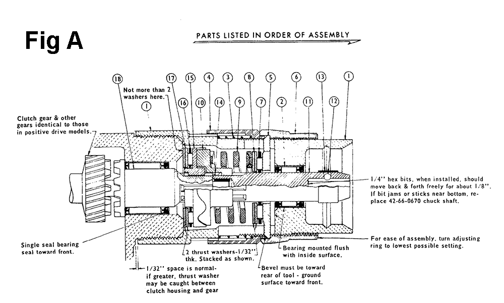 Fig-1 Diagram and Parts List for 6583-3 470-1851 Milwaukee Electric Drill