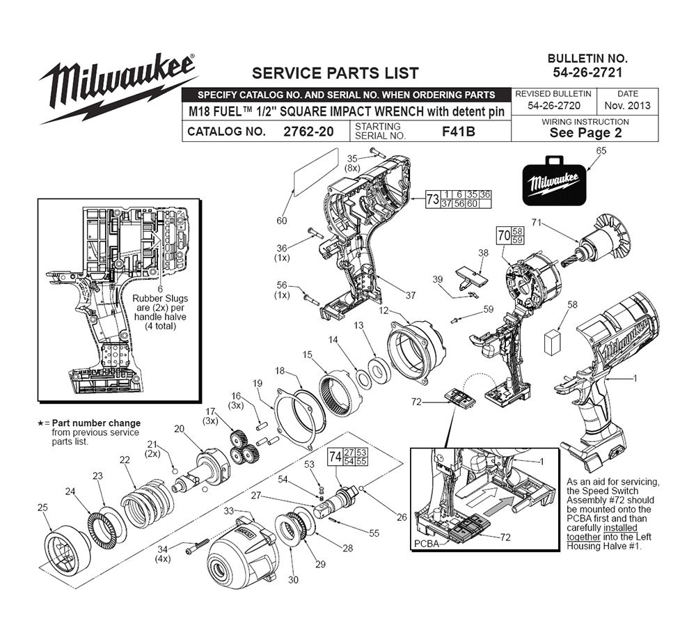 Fig-0 Diagram and Parts List for 2762-22 F41B Milwaukee Impact Driver