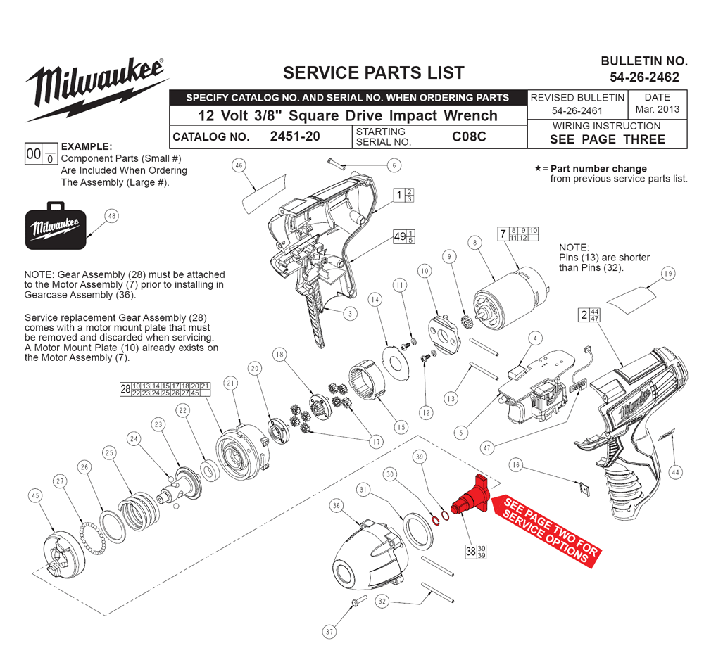 Fig-0 Diagram and Parts List for 2451-22 C08C Milwaukee Impact Driver