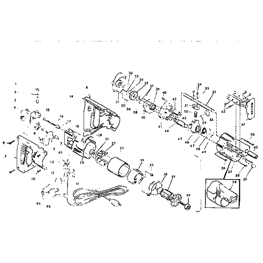 Unit Parts Diagram and Parts List for 6507TYPEB  Milwaukee Reciprocating Saw