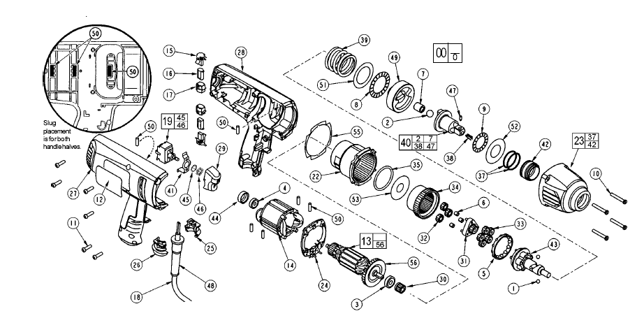 Fig-0 Diagram and Parts List for 9071-20  Milwaukee Impact Driver