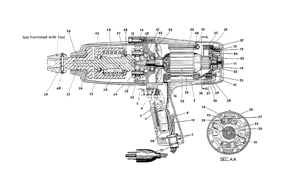 Impact Wrench - 3/4-Inch Square Drive Anvil Diagram and Parts List for 9070-20 462-59894 Milwaukee Wrench