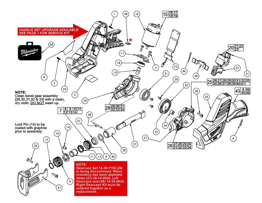 Fig-0 Diagram and Parts List for 2420-059 D25D Milwaukee Reciprocating Saw
