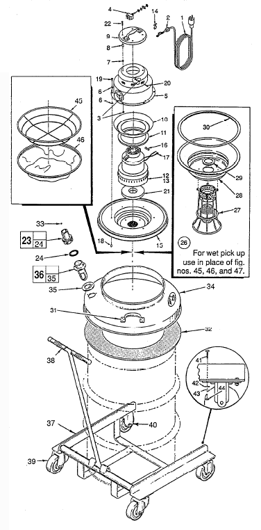 Fig-0 Diagram and Parts List for 8945  Milwaukee Leaf Blower / Vacuum