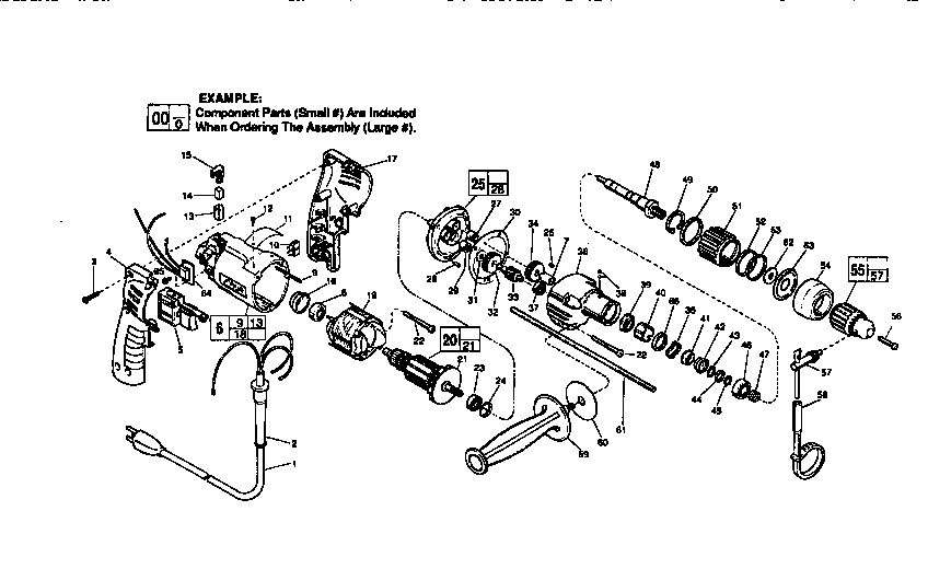 Unit Parts Diagram and Parts List for 5392-1 TYPE E Milwaukee Hammer